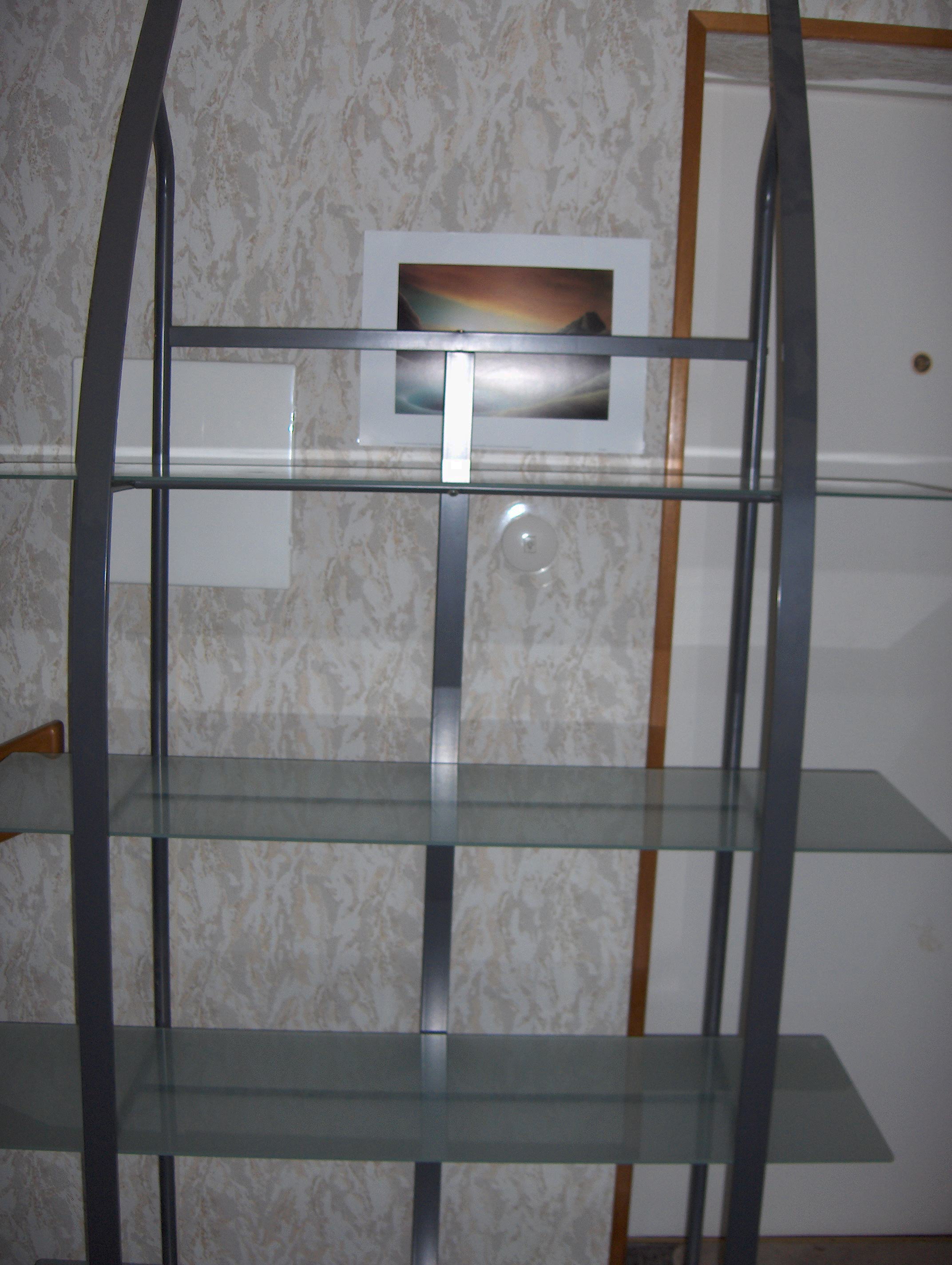 Exklusives Designer Regal Metall Glas Kombination in ...