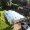 GFK Pool Ueberdachung 860 Klarglas flache Schienen PREISHIT!!