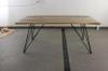 COUCHTISCH MASSIVHOLZ SCHWARZ STAHL HANDGEMACHT EPOXIDHARZ LACKIERT 180x88x78cm