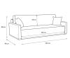 Sofa Couch Kissen Schlaffunktion Dreisitzer Stauraum Schlafcouch Schlafsofa weis