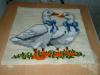 selbst gestickte Kissenvorderseite