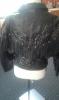 Damen Biker-Lederjacke Gr. 36 mit Fansen