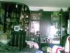Wohnzimmerschrank Schwarz/ Chrom mit Bar und Beleuchtung