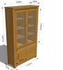 VITRINE EICHENHOLZ HOLZVITRINE MASSIVHOLZMÖBEL BLUMBESCHLÄGEN 115x40,  5x203,  4cm