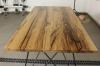 COUCHTISCH MASSIVHOLZ SCHWARZ STAHL HANDGEMACHT EPOXIDHARZ