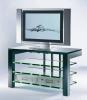 TV Rack Schroers & Schroers,  Focus 110,  schwarz,  Klarglas