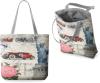 modische Einkaufstasche Damentasche Shopperbag Leinentasche Motiv - USA !