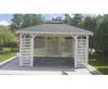 GARTENHAUS GARTENLAUBE KLEBEDACH MIT HOLZ CIECHANOW BITUMENSCHINDELN 3,  5mx4,  5m