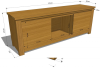 RTV-SCHRANK GEWEIßTER LACK EICHENHOLZ MASSIVHOLZ WOHNZIMMER 175,  4x45x63,  5cm