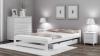 Weißes Bett Holzbett mit Lattenrost Kiefernholz Holzbett 90x200