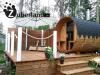 3m Fichten Sauna mit Vorraum 2,  2m Durchmesser und Holzofen,  Sauna-Fass,  Saunafa