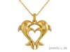 Feiner Halsschmuck,  Halskette,  Anhänger,  Delfine,  Diamanten,  Gold günstig online