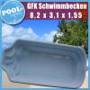 GFK Schwimmbecken 8, 2 x 3, 1 x 1, 55 GFK Pool vollisoliert fertigpool einbaubecken