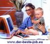 Heimarbeit am PC,  Online-Job im Home Office,  Bürotätigkeit als Heimarbeit