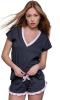Pyjama Damenunterwäsche Set Nachtwäsche kurze Shorts T-Shirt mit V-Ausschnitt