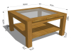 COUCHTISCH KAFFEETISCH EICHENHOLZ WOHNZIMMERTISCH MASSIVHOLZ SOFATISCH 90x90x48