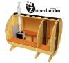 3m Fichten Sauna mit Vorraum 2,  2m Durchmesser und Holzofen,  Sauna-Fass,  Saunafa