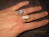 Set- Goldring 585-er,  passende Ohrringe u. Anhänger mit Perlmuttsteinen,  sehr sc